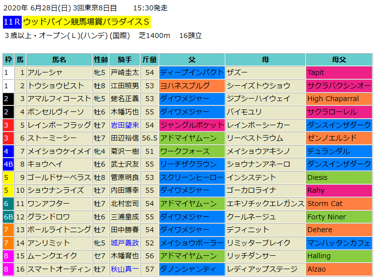 パラダイス2020予想 本命アマルフィコースト 血統フェスティバル 競馬予想ブログ