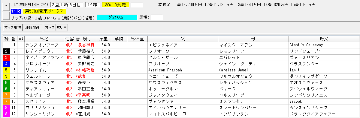 関東オークス2021予想 本命ディアリッキー│【血統 ...