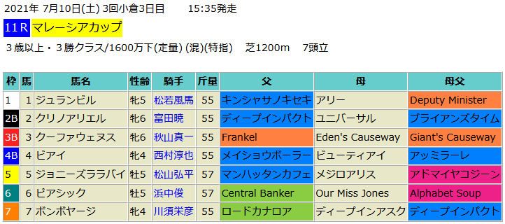 マレーシアカップ2021予想 本命ボンボヤージ 血統フェスティバル 競馬予想ブログ