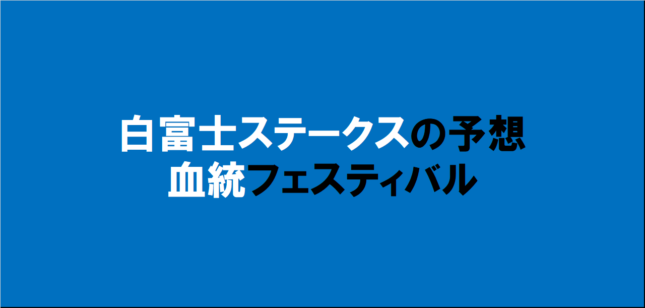 白富士ステークス2024予想