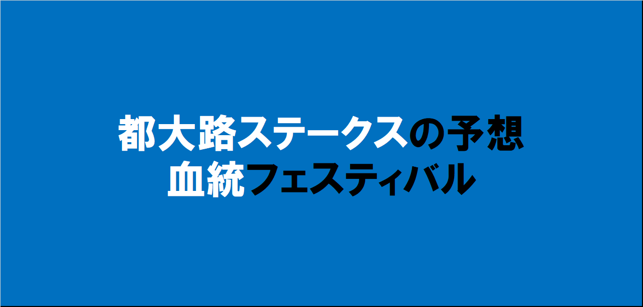 都大路ステークス2024予想