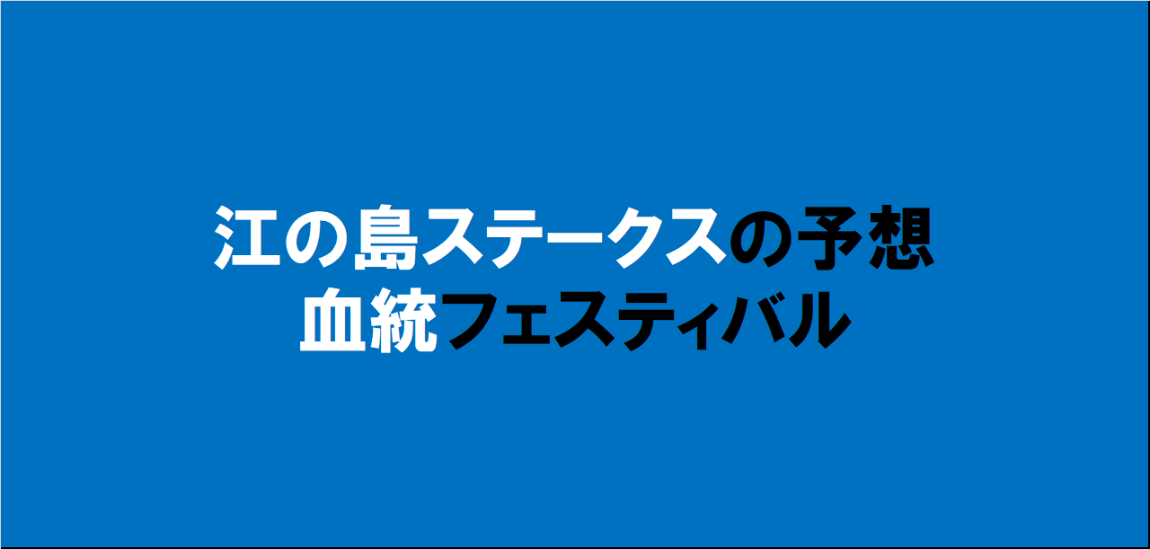 江の島ステークス2024予想